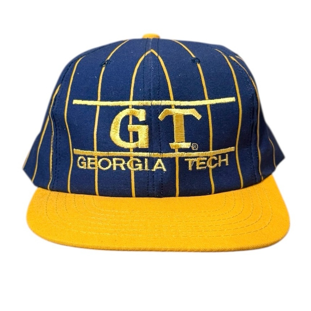 Vintage Georgia Tech Hat Buzz Yellow Jackets Baseball Cap SnapBack Flat Bill USA